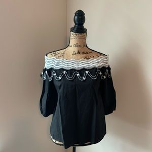 Black off the shoulder top